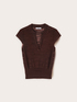 Polo in maglia con bordi in paillettes image number 4