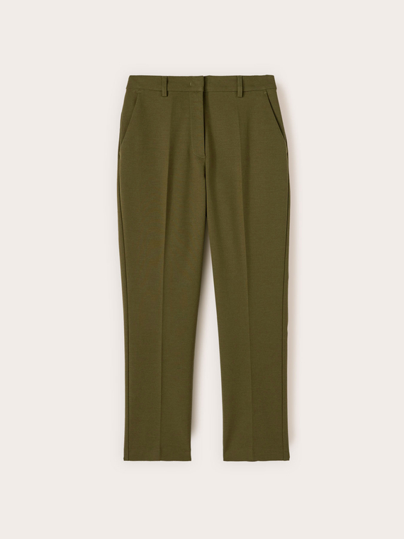 Pantaloni regular misto cotone viscosa