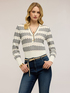 Polo in maglia fine a righe chevron image number 1