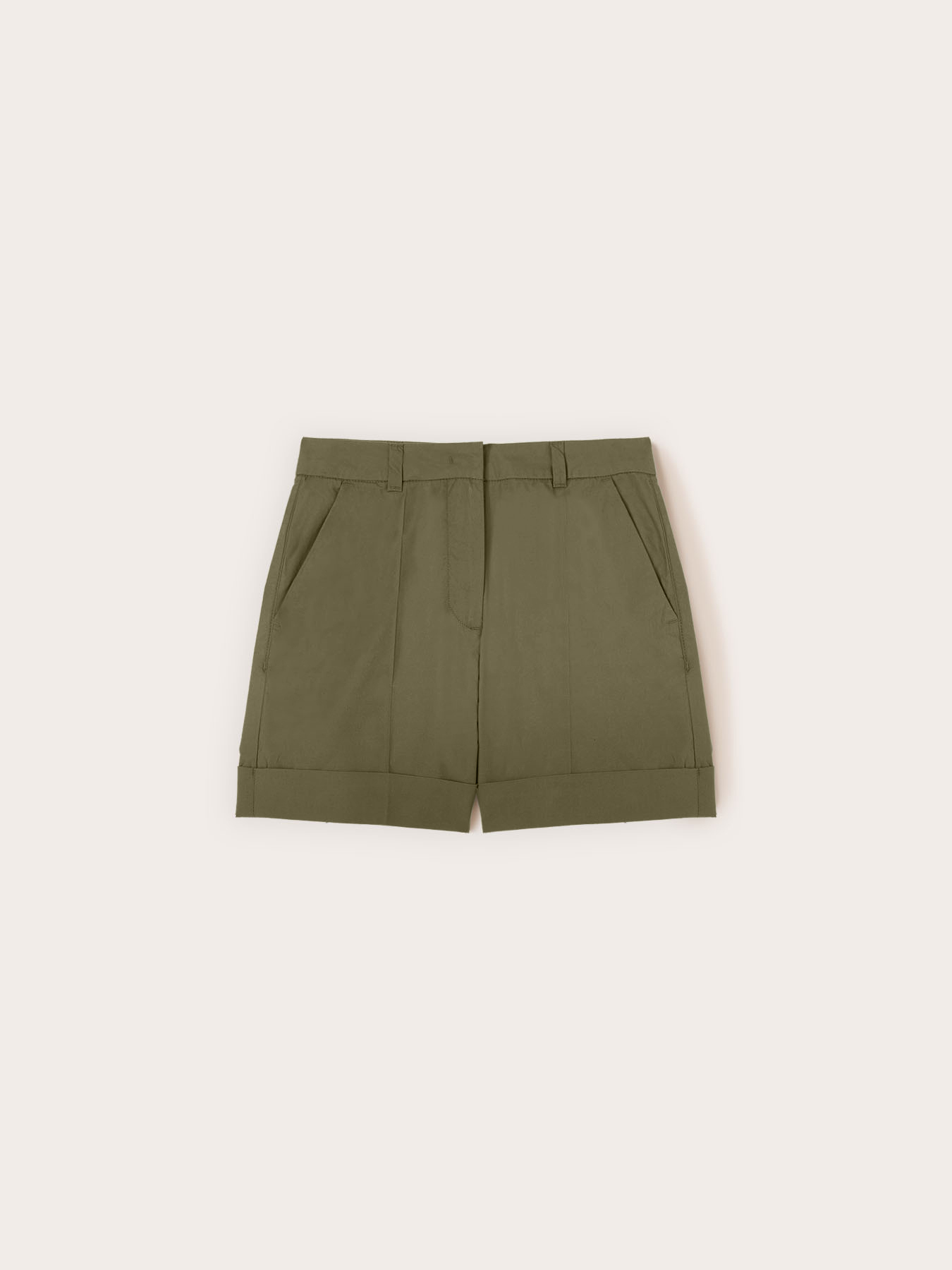 Shorts a vita alta in cotone image number 4