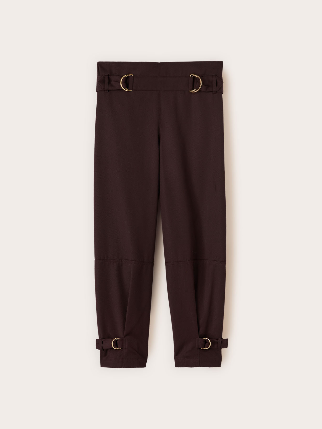 Pantaloni in poliviscosa con cinturini image number 4
