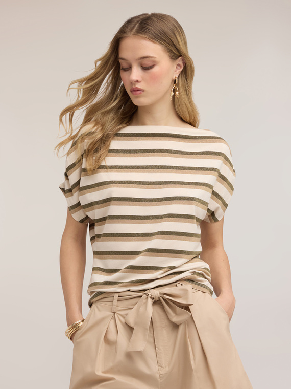 T-shirt a righe lurex