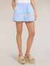 Shorts in popeline a righe con ricami gioiello image number 2