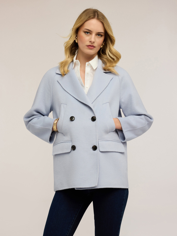 Cappotto doppiopetto in misto lana double