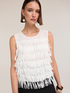 Top in georgette con frange image number 3