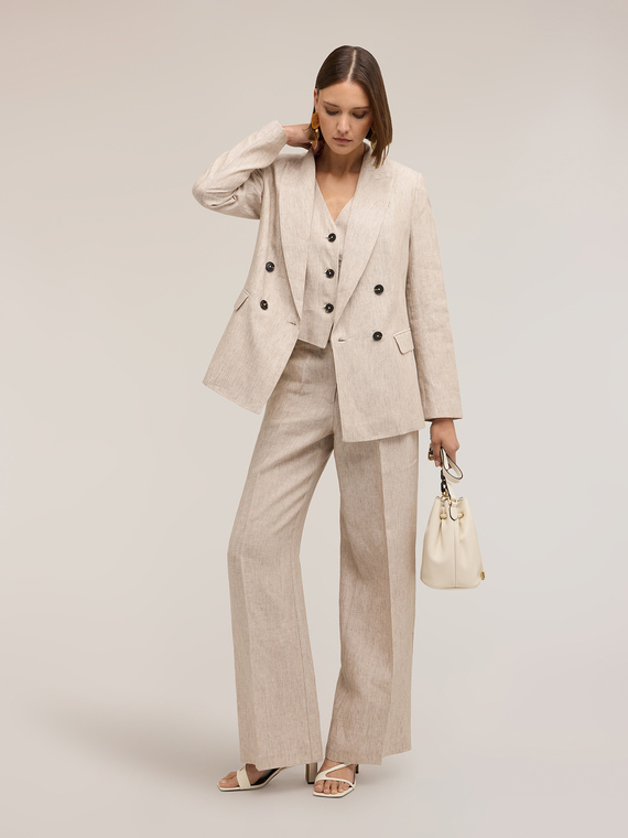 Blazer doppiopetto in lino