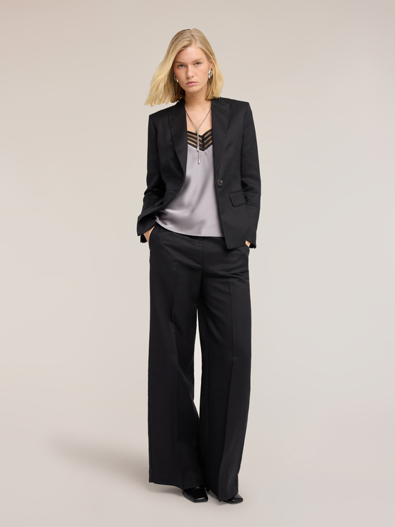Blazer in misto lino lyocell