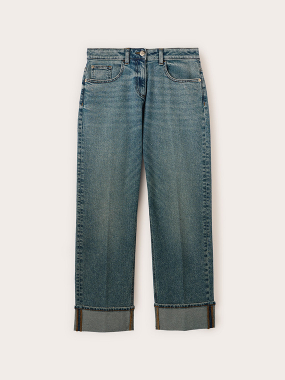 Jeans regular con orlo ripiegato