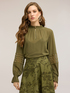 Blusa in georgette con maniche ricamate image number 0