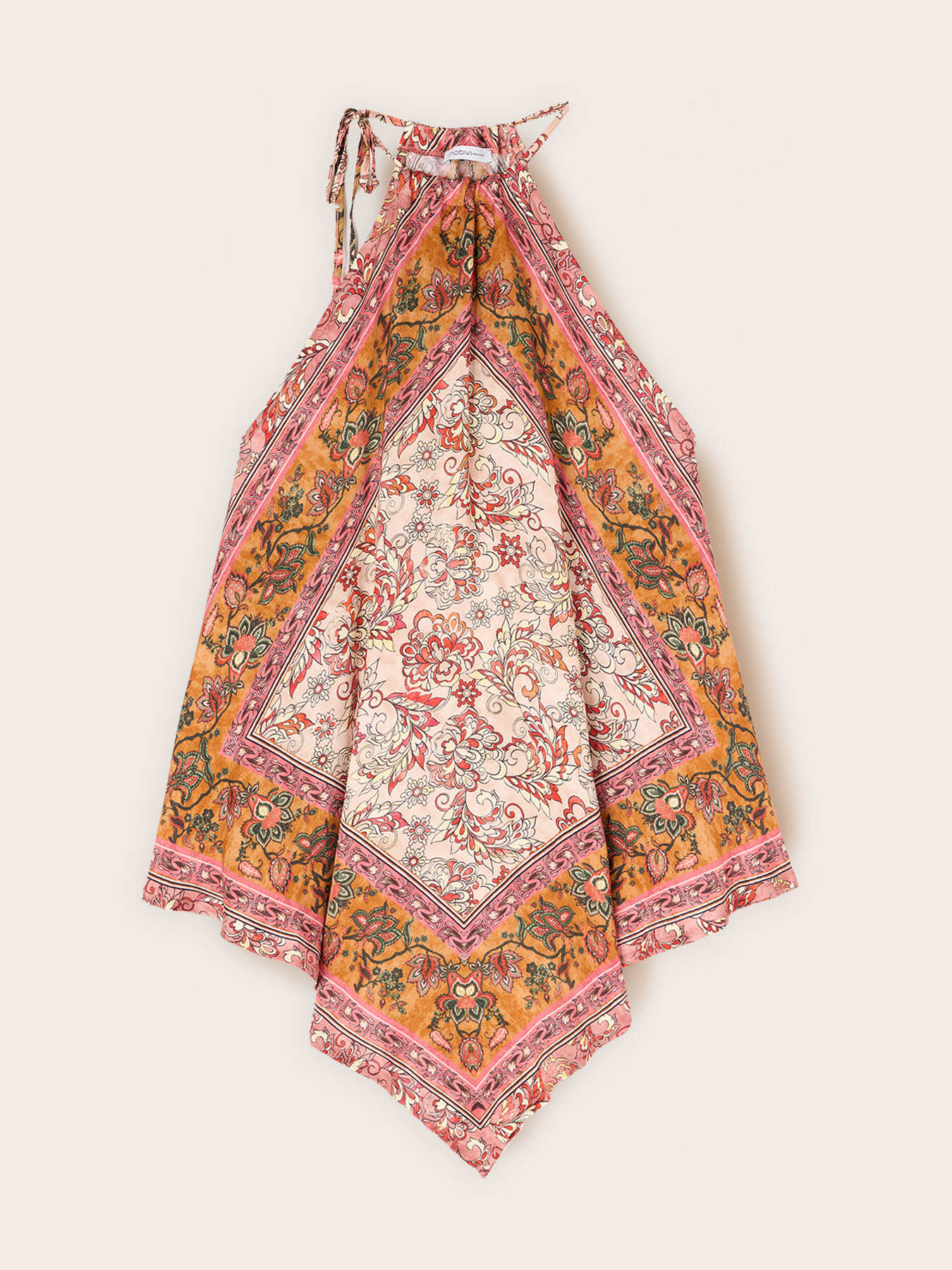 Top in raso con stampa paisley image number 4