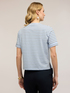 T-shirt a righe con ricamo floreale image number 1