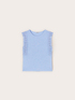 T-shirt in misto lino con inserti in pizzo image number 3