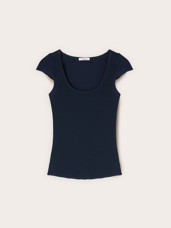 Maglia a coste in misto viscosa