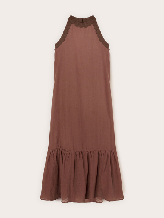 Vestito lungo in creponne misto lyocell