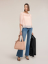 Blusa in georgette con ricami ajour&eacute; image number 0