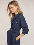 Vestito chemisier in denim con cintura image number 3