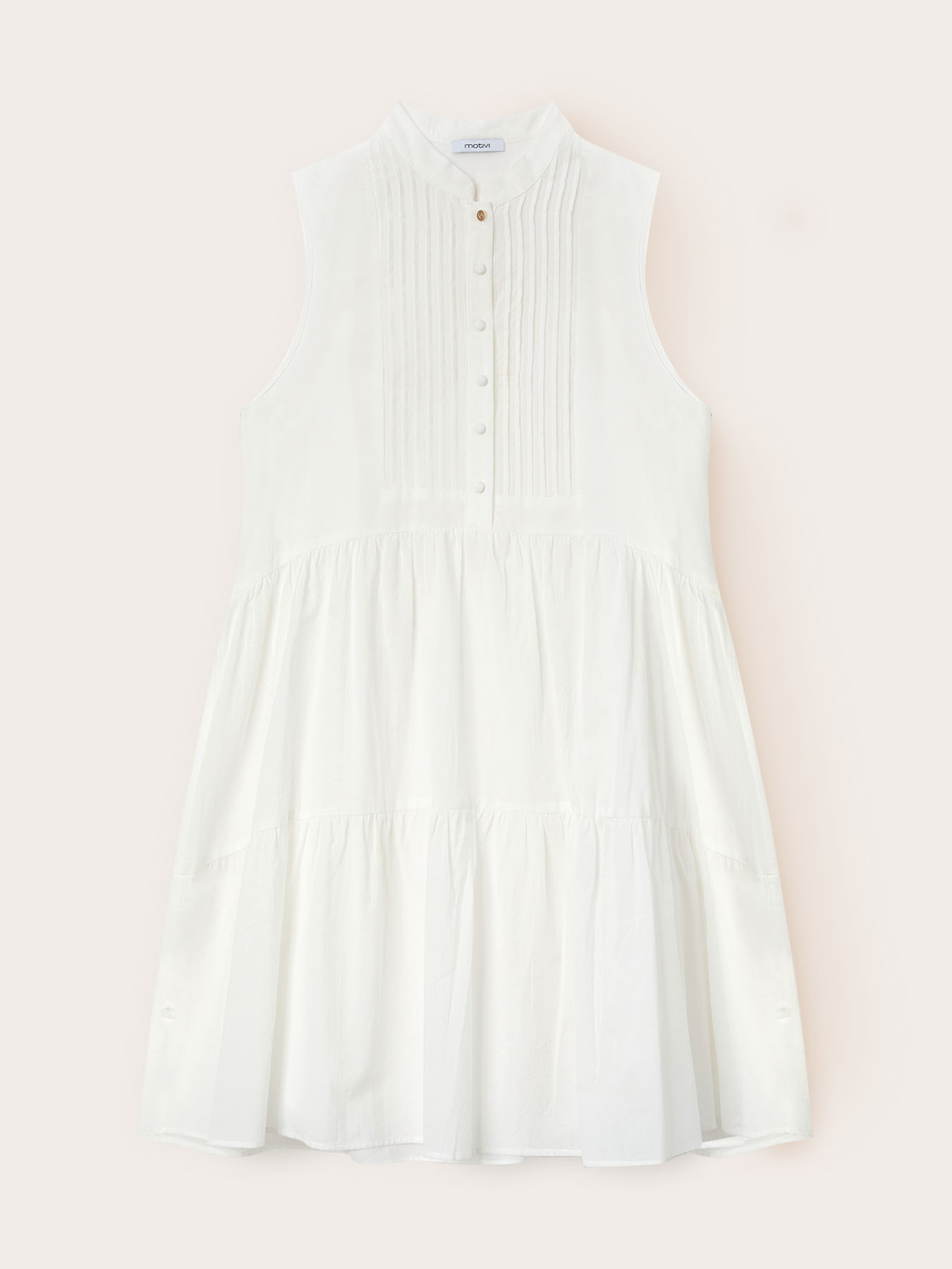 Vestito chemisier in voile con colletto coreano image number 4