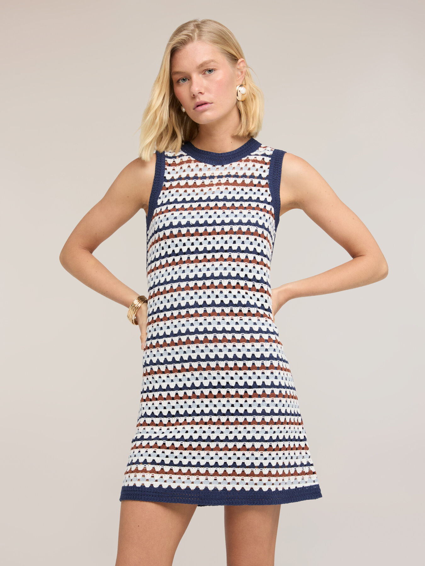 Vestito linea ad A in maglia crochet image number 0