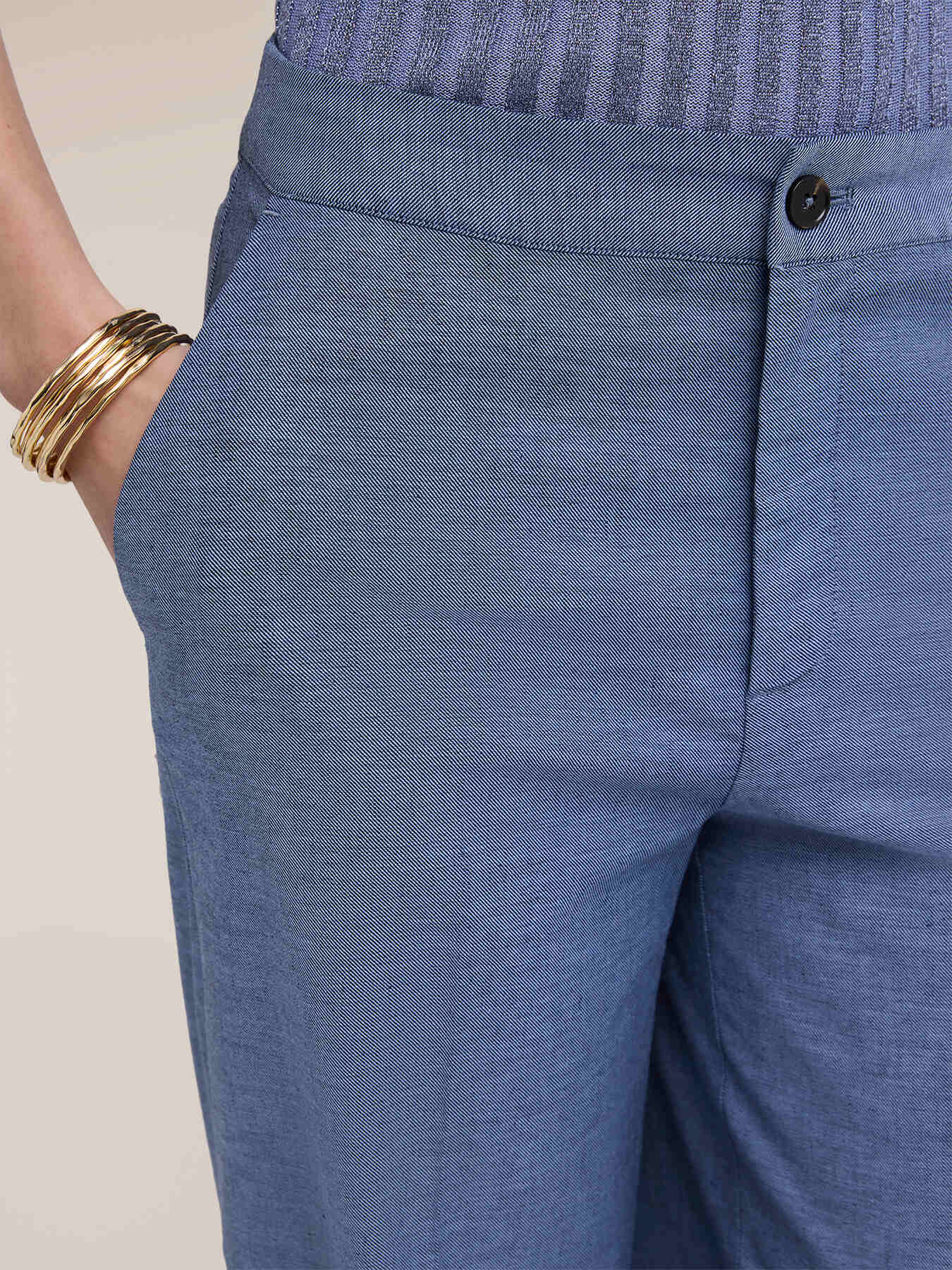 Pantaloni palazzo in misto lino image number 3