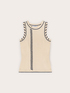 Maglia senza maniche con impunture decorative image number 4