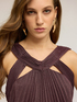 Vestito lungo in jersey lurex pliss&eacute; image number 3