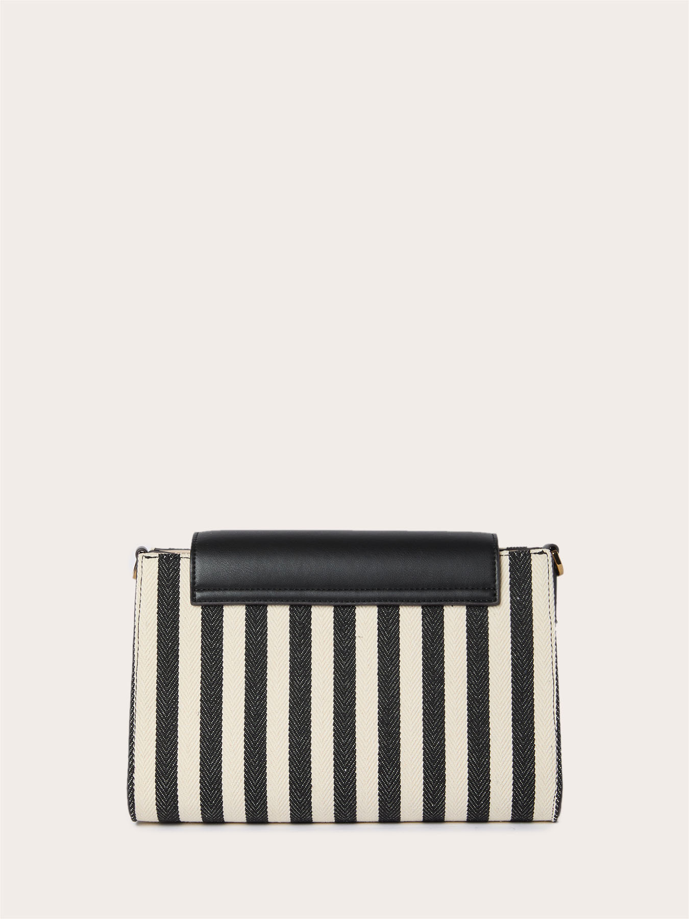 Borsa a tracolla con righe e catena image number 2