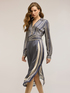 Vestito chemisier in raso fantasia foulard image number 2