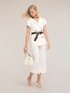 Pantaloni cropped in tela misto cotone image number 0