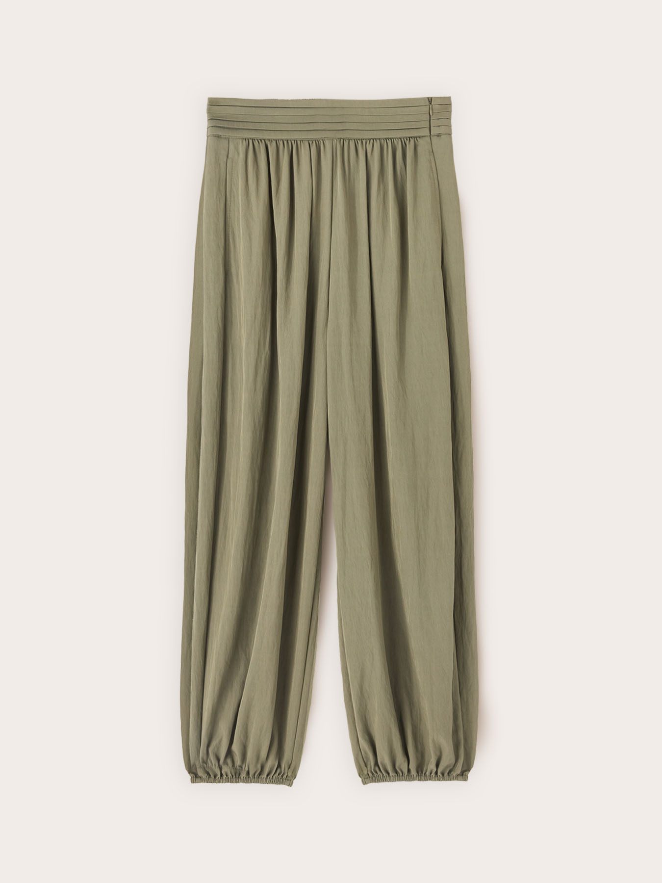 Pantaloni con drappeggio in twill image number 4