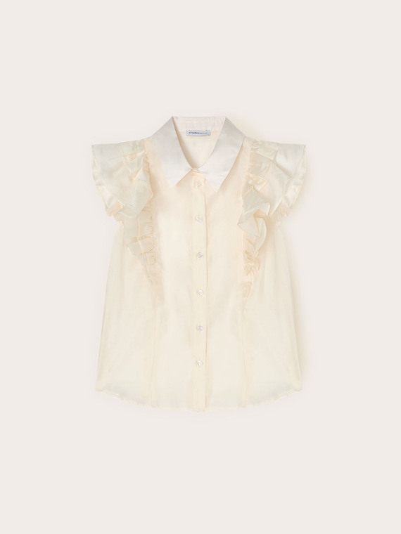 Camicia in mussola con volants