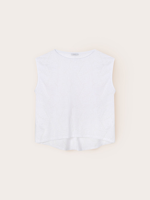 T-shirt con lavorazione devor&eacute;