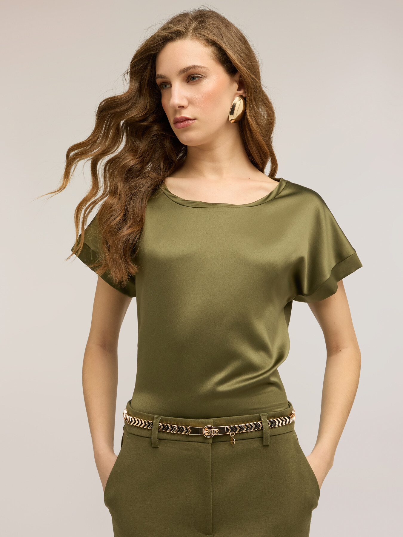 T-shirt bimaterica misto cotone image number 0
