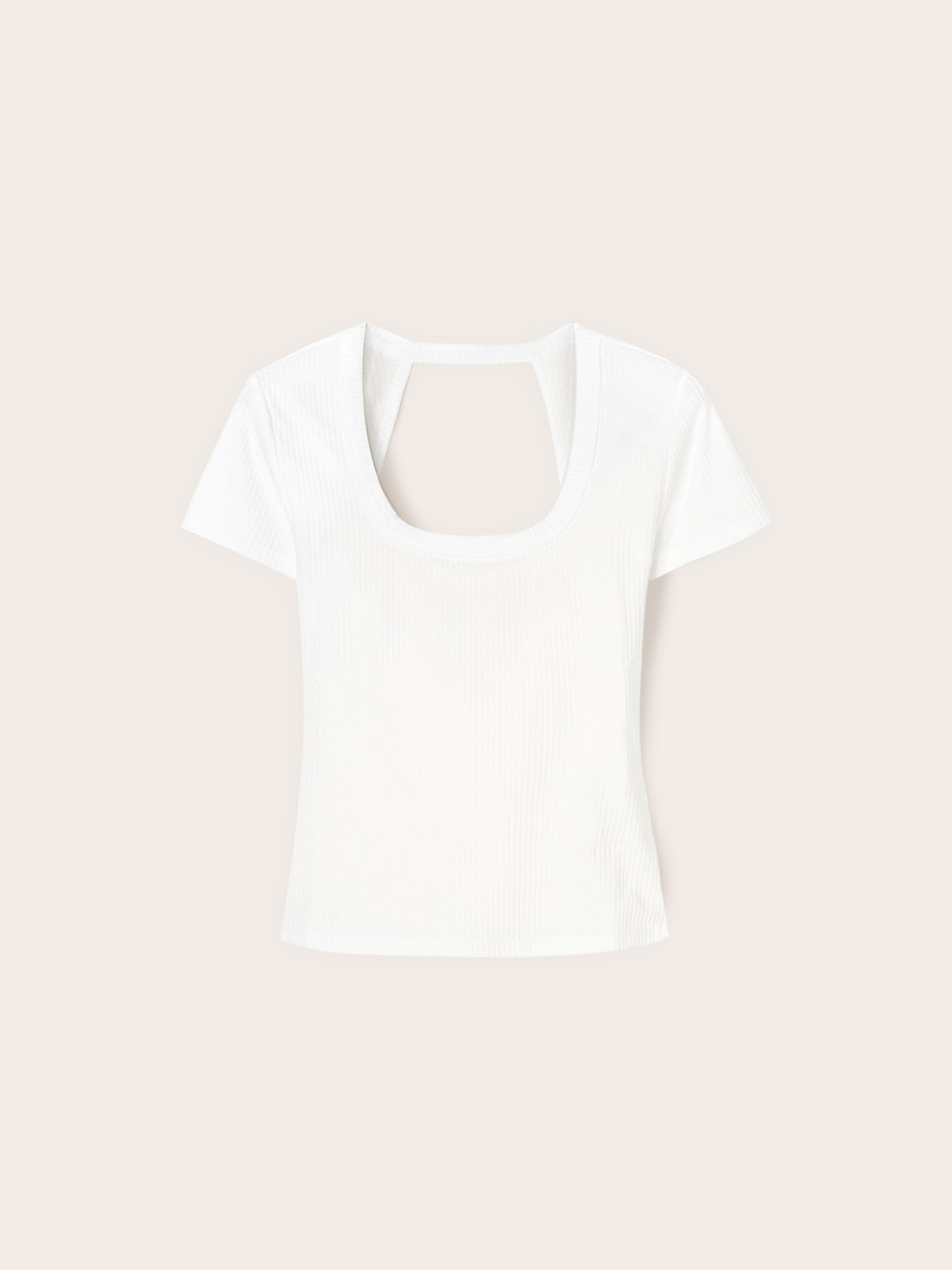 T-shirt in jersey a coste con cut-out image number 4