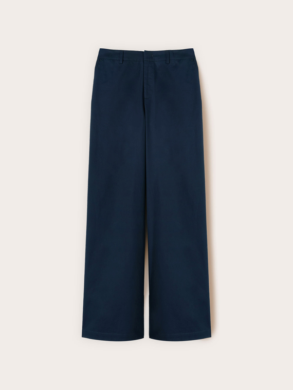 Pantaloni palazzo in twill di cotone