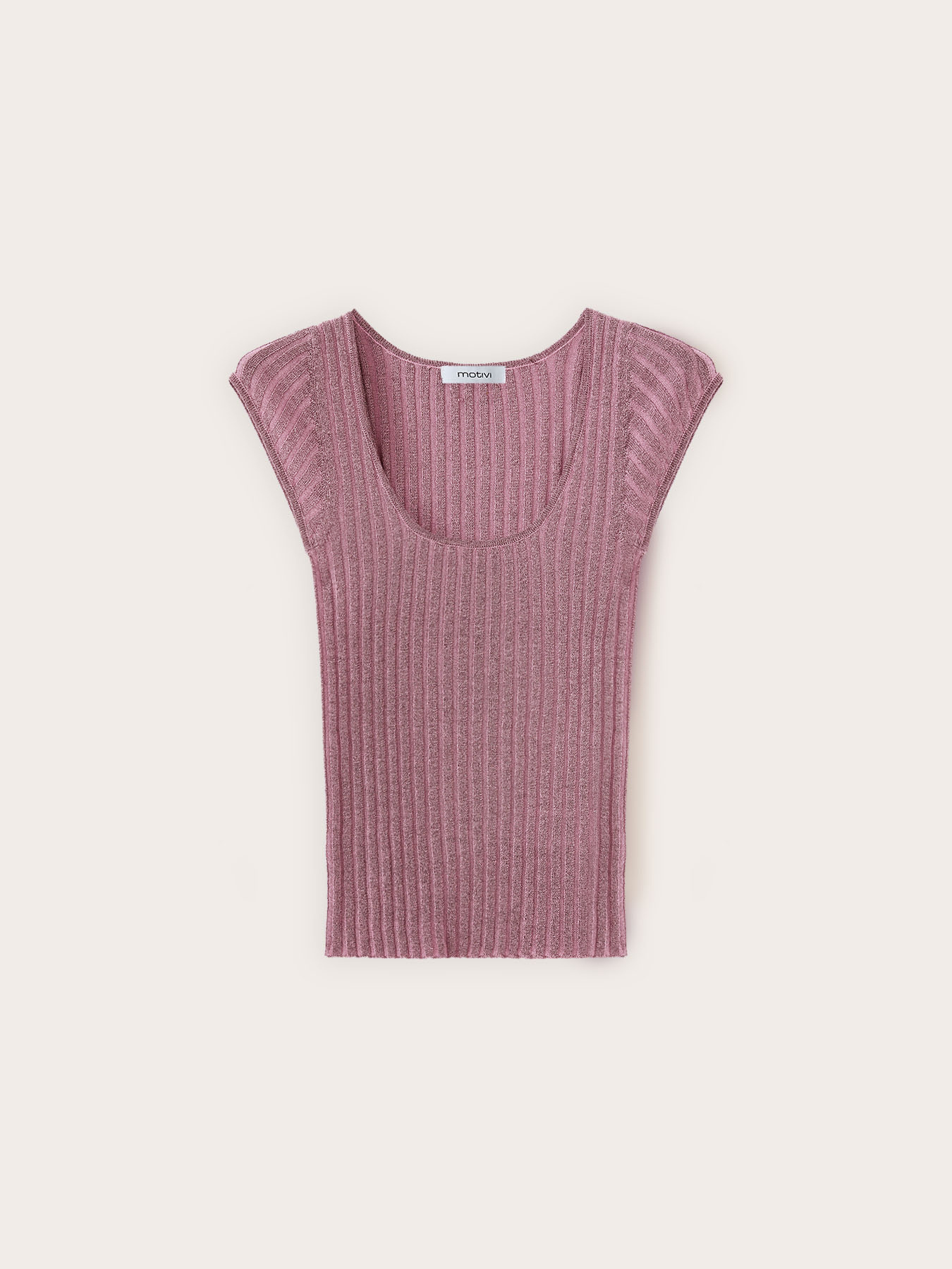 Maglia slim in lurex a coste image number 4