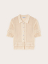 Cardigan traforato in maglia fine image number 4