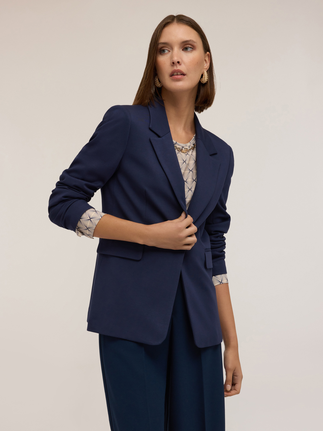 Giacca blazer monopetto in punto milano image number 2
