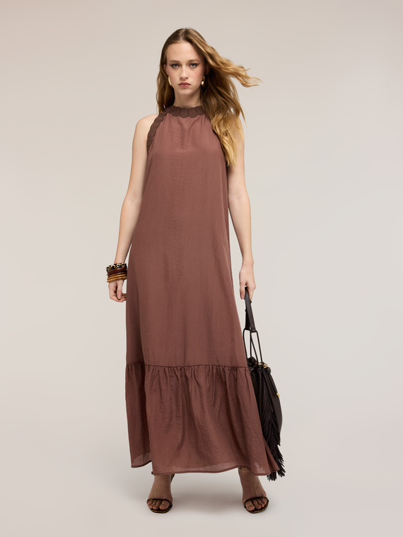 Vestito lungo in creponne misto lyocell