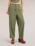 Pantaloni con pince al fondo misto lino image number 2
