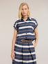 Camicia boxy in misto cotone a righe image number 2
