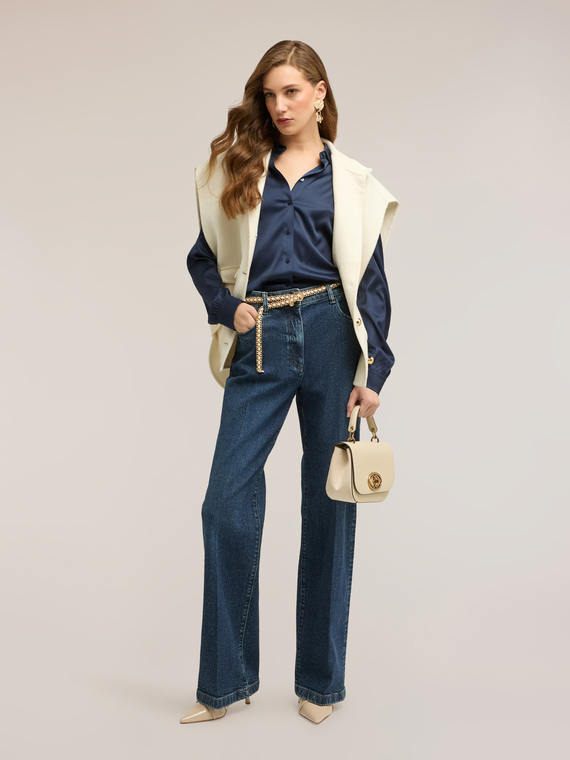 Jeans palazzo a vita alta