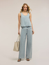 Top in denim con cristalli image number 3