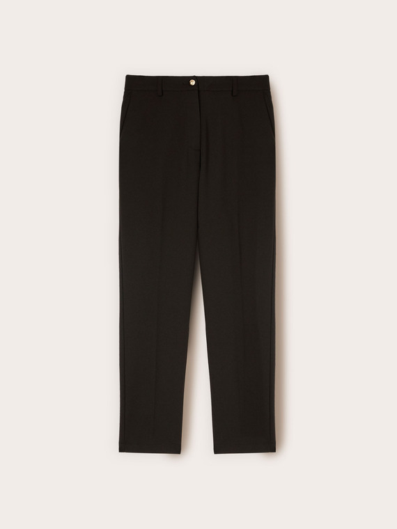 Pantaloni chino in jersey cr&ecirc;pe