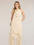 Vestito asimmetrico in raso con drappeggio image number 0