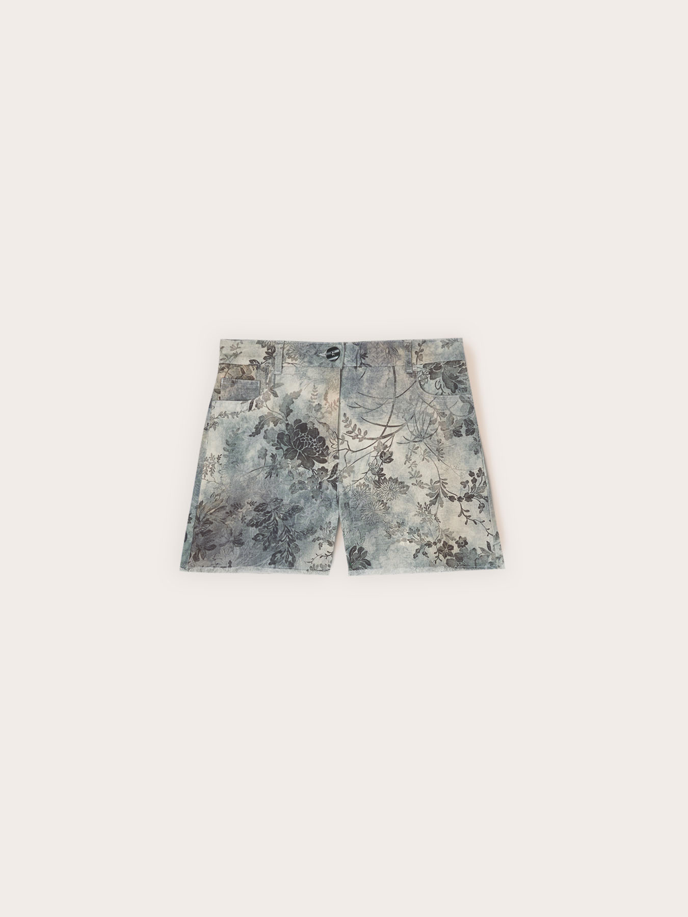 Shorts in drill di cotone con stampa image number 4