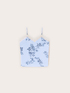 Top a righe con pizzo e stampa floreale image number 4