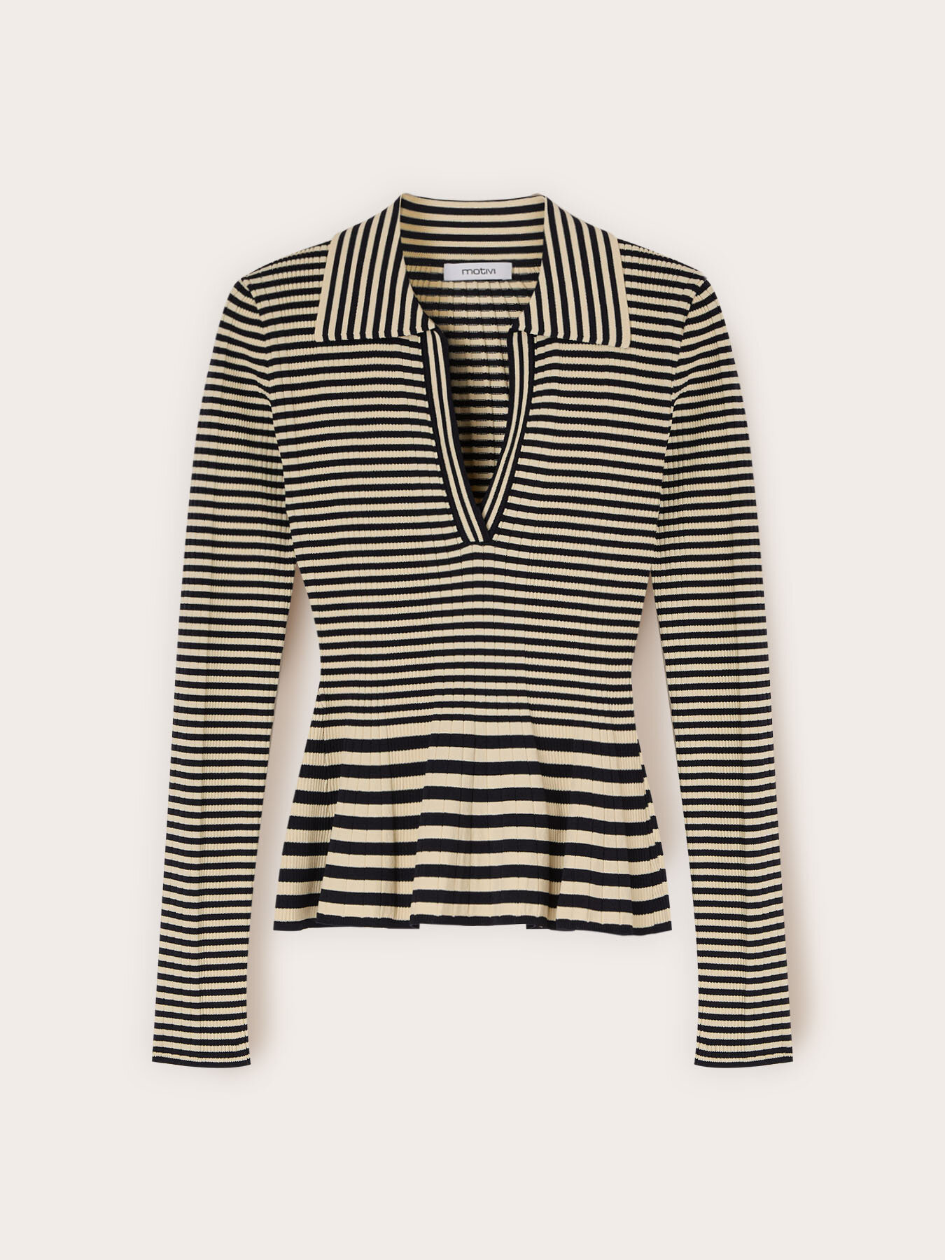 Maglia a righe con peplo image number 4