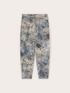 Pantaloni boyfit in drill di cotone stampato image number 4