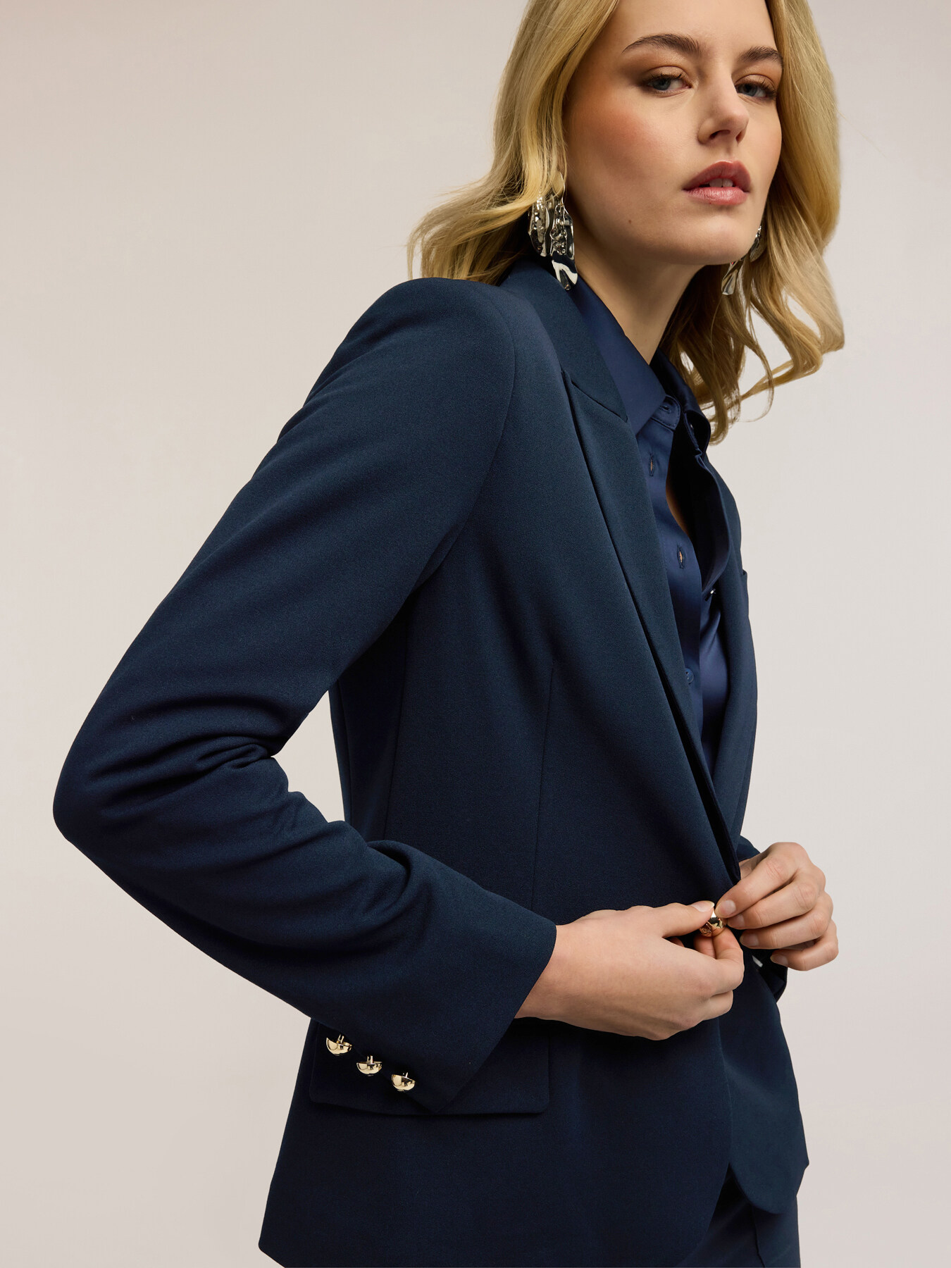 Blazer monopetto con fodera interna a righe image number 2