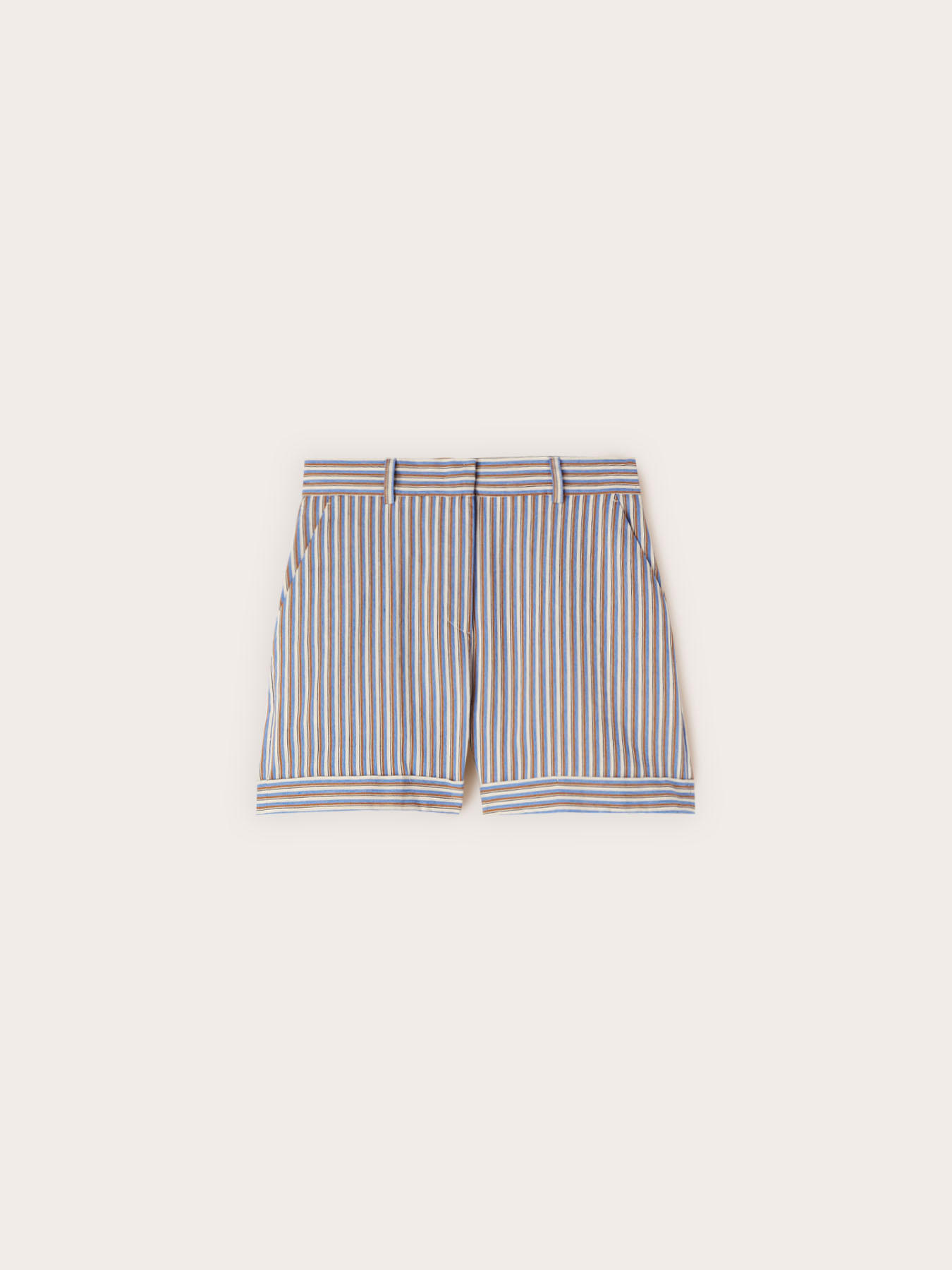 Shorts a righe in misto cotone image number 4